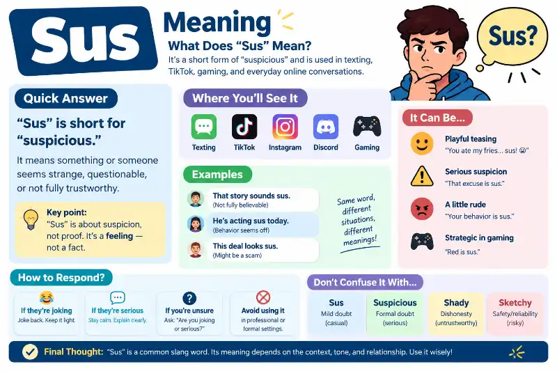 Sus meaning in texting, TikTok, and slang