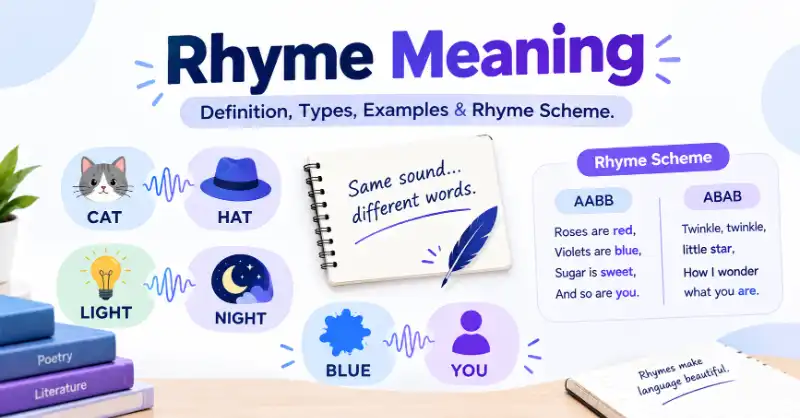 Rhyme meaning explained with definition, types, examples, and rhyme scheme
