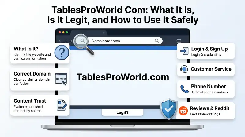A practical look at TablesProWorld.com, including its purpose, domain confusion, legitimacy, login, contact options, reviews,