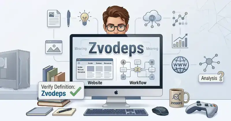 What is Zvodeps showing its meaning, website, and workflow concept