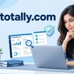 Woman reviewing the Adstotally.com website on a laptop