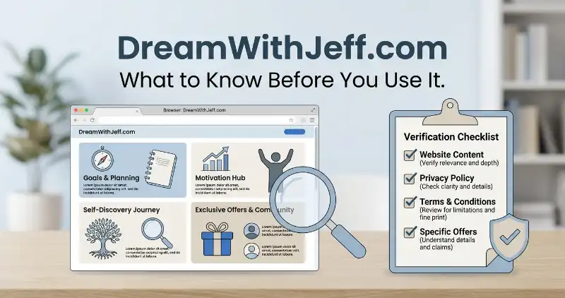 DreamWithJeff.com website verification checklist and information guide