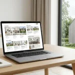 Laptop displaying a real estate information website for the Fangchanxiu.com article