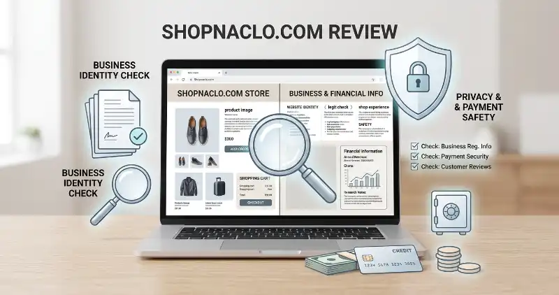 Shopnaclo.com online store claims compared with its current business website