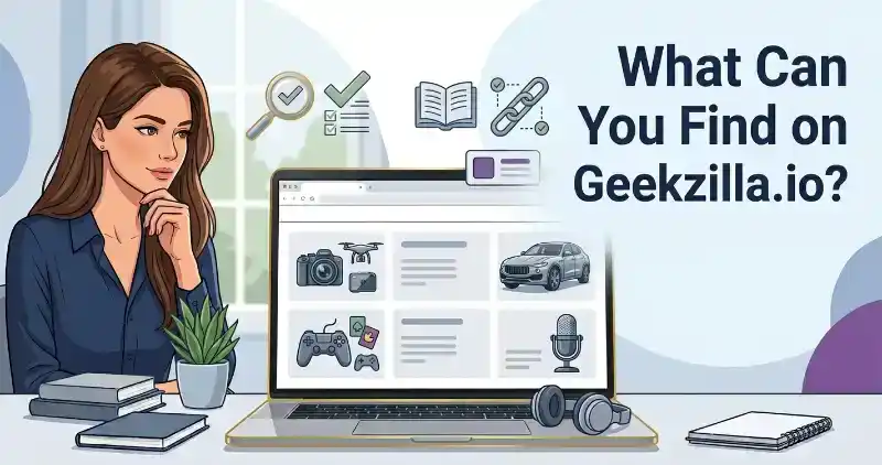 Woman exploring technology, automotive, geek culture, and podcast topics related to Geekzilla.io